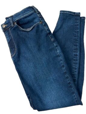 Duluth Trading Co Women's Skinny Jeans in Dark Blue Denim Size 14 Regular